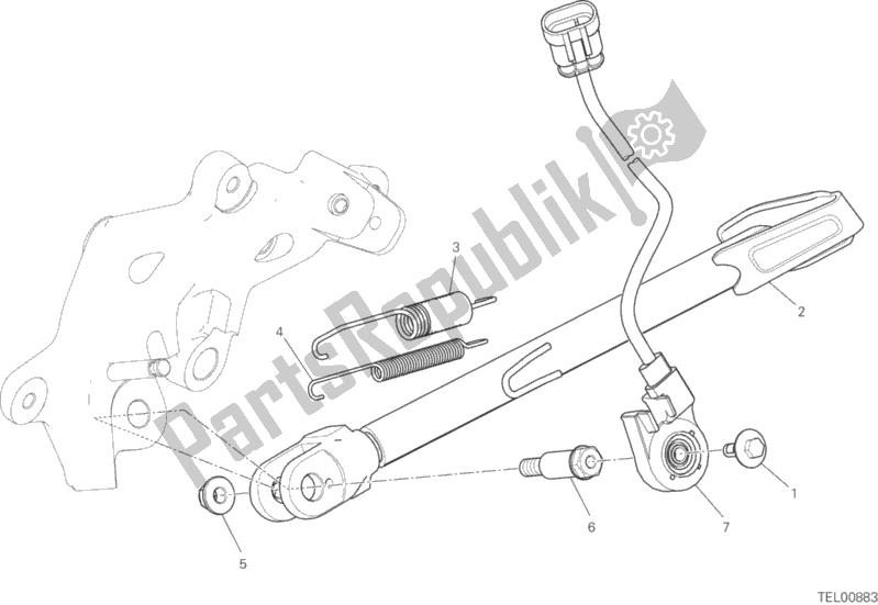 Tutte le parti per il Cavalletto Laterale del Ducati Multistrada 1200 ABS 2016